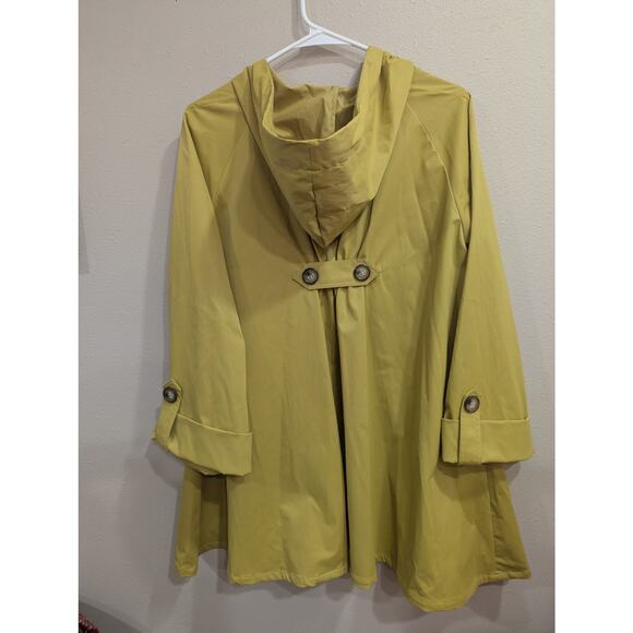 Long sleeve chartreuse hooded all weather fisherman style coat For Cynthia XL - Picture 7 of 11